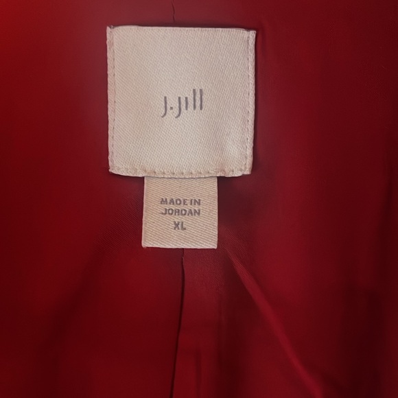 J Jill Scarlet Red "The Journey Coat" Lined Side Pockets Mid Length XL - Picture 7 of 13